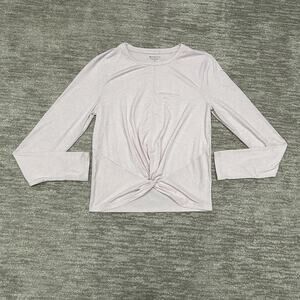 Athleta Shirt Womens Medium Purple Long Sleeve Twist Front Lightweight Workout